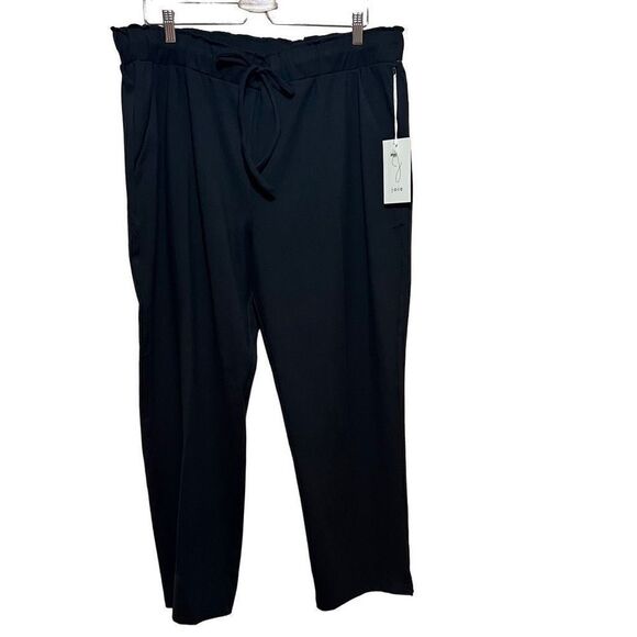 2XL Joie Janeen NWT High waisted Drawstring Black pants stretch Paperbag waist - Picture 1 of 6
